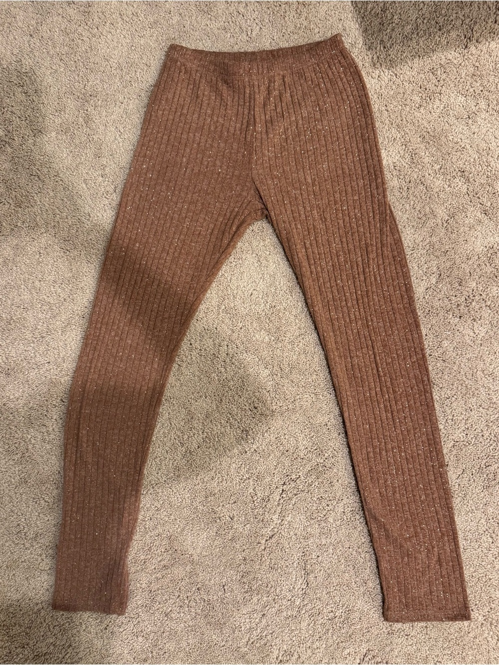 Ribbed Brown Women’s Sparkle Leggings